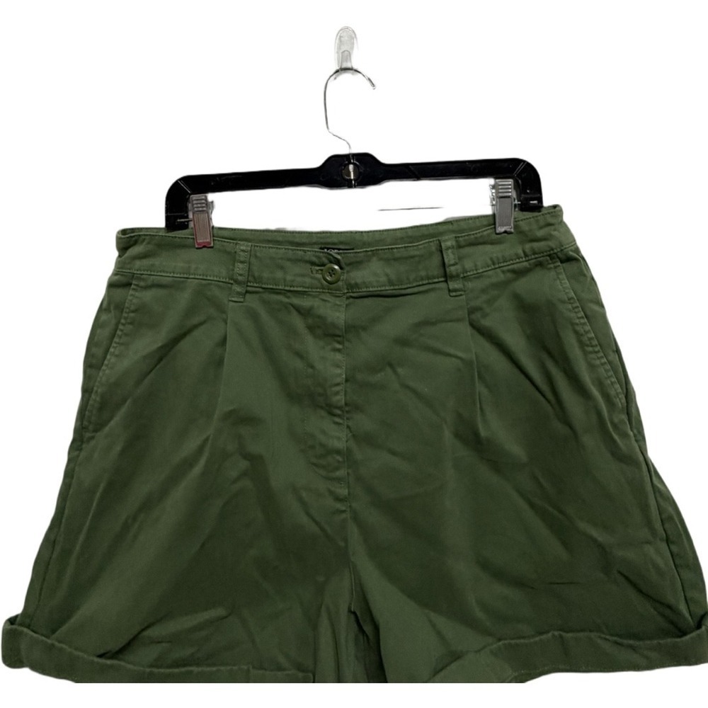 J. Crew Olive Green Short Chino Shorts Size 12 Minimalist Prep Outdoor High Rise - Picture 2 of 5